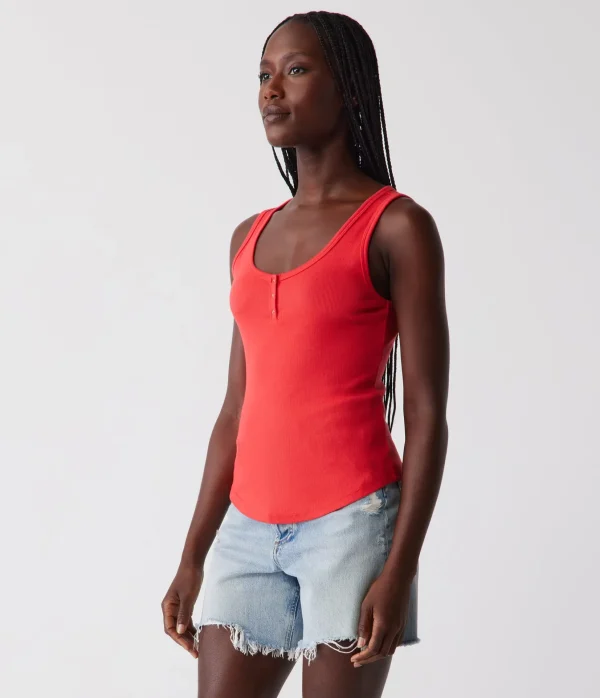 Michael Stars Kris Snap Front Tank- Tank Tops | Ultra Rib T-Shirts