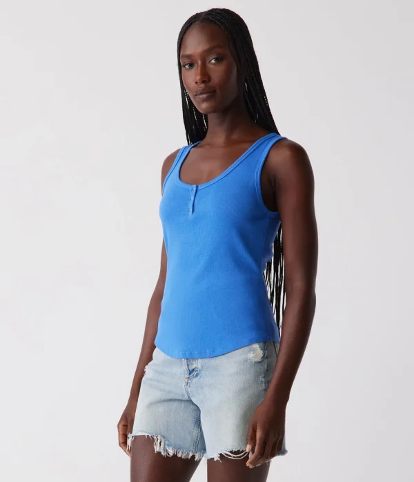 Michael Stars Kris Snap Front Tank- Tank Tops | Ultra Rib T-Shirts