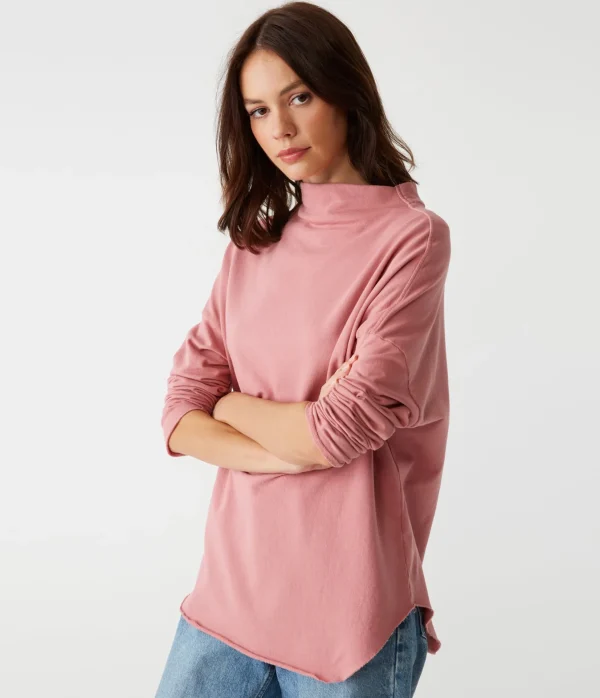 Michael Stars Laurel Mock Neck Top- Loungewear