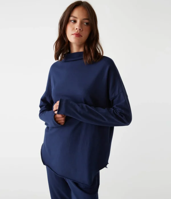 Michael Stars Laurel Mock Neck Top- Loungewear