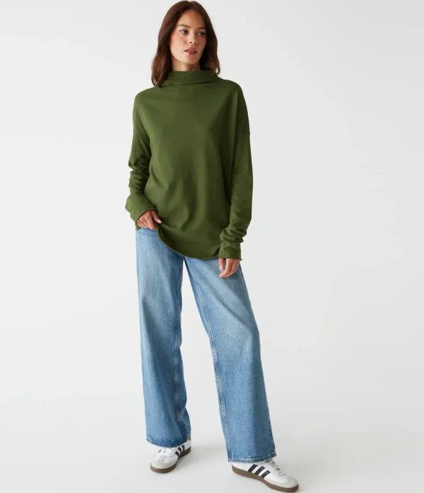 Michael Stars Laurel Mock Neck Top- Loungewear