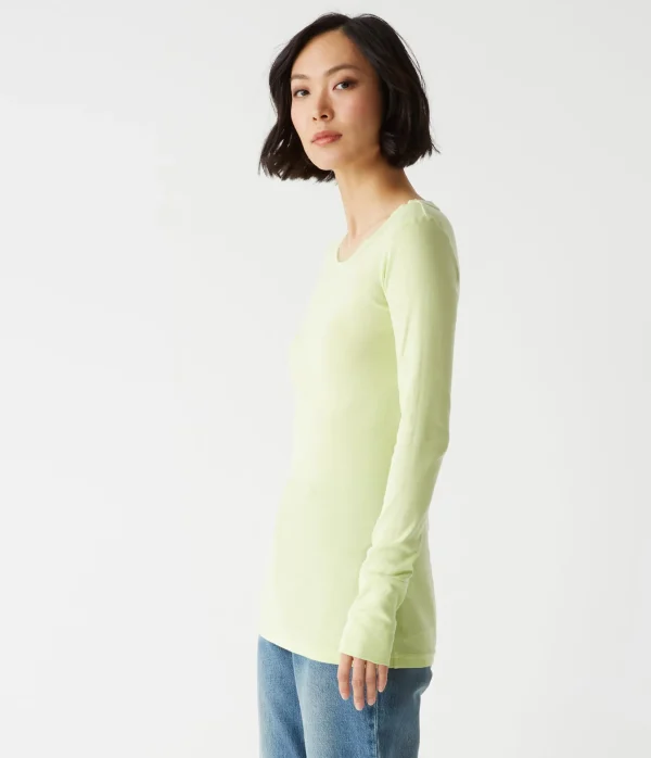 Michael Stars Legacy Supima Tee with Raw Edge- T-Shirts | Supima Cotton T-Shirts
