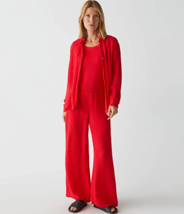 Michael Stars Leo Gauze Button Down Shirt- Tops, Blouses & Shirts