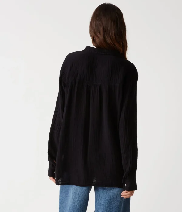 Michael Stars Leo Gauze Button Down Shirt- Tops, Blouses & Shirts