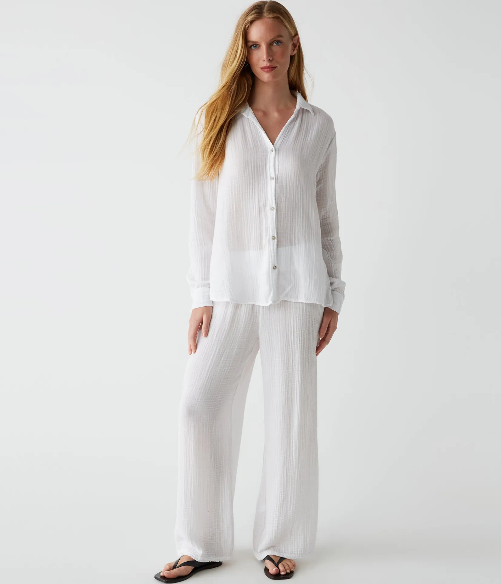 leo_gauze_button_down_shirt_13.webp Michael Stars Leo Gauze Button Down Shirt- Tops, Blouses & Shirts