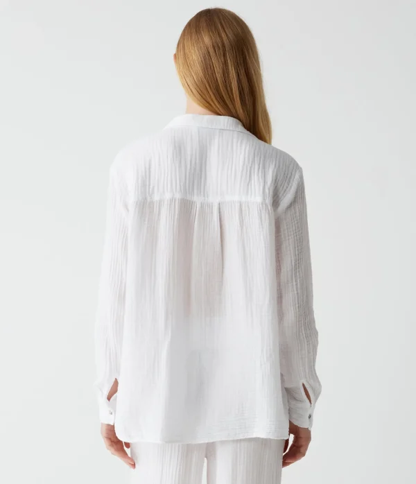 Michael Stars Leo Gauze Button Down Shirt- Tops, Blouses & Shirts