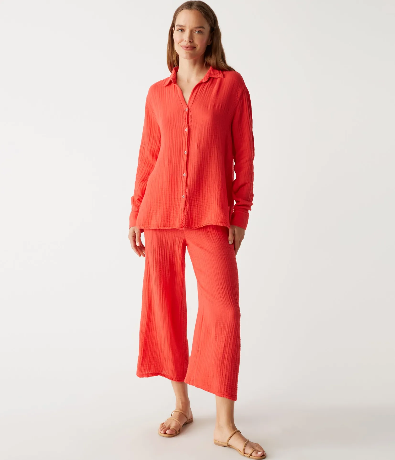 leo_gauze_button_down_shirt_17.webp Michael Stars Leo Gauze Button Down Shirt- Tops, Blouses & Shirts