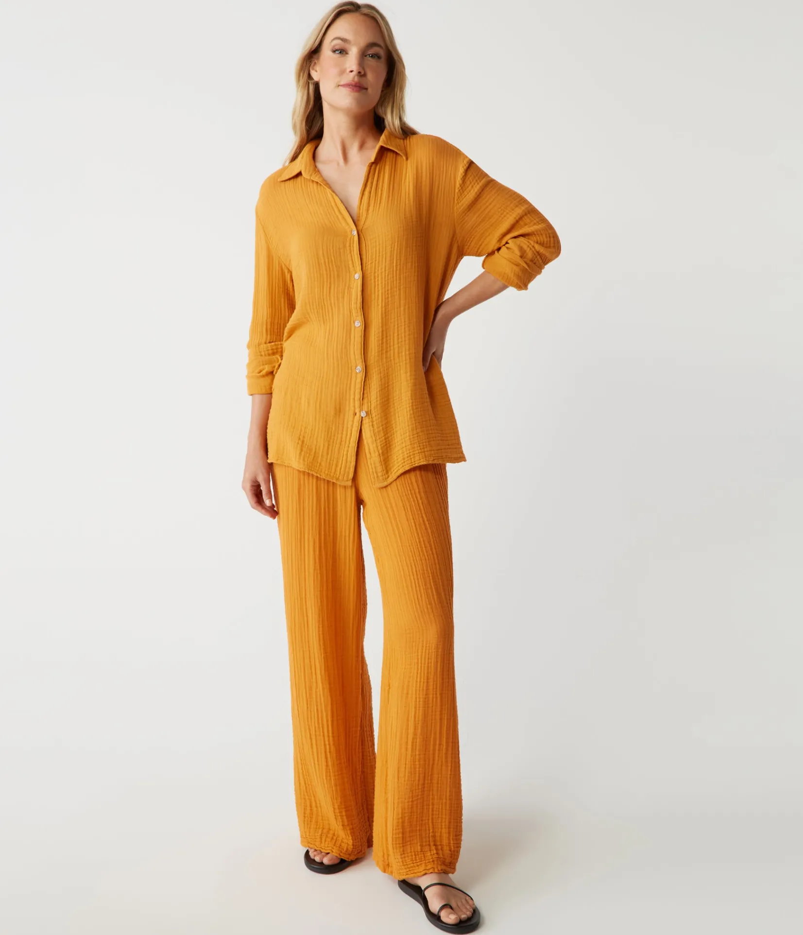 leo_gauze_button_down_shirt_20.webp Michael Stars Leo Gauze Button Down Shirt- Tops, Blouses & Shirts