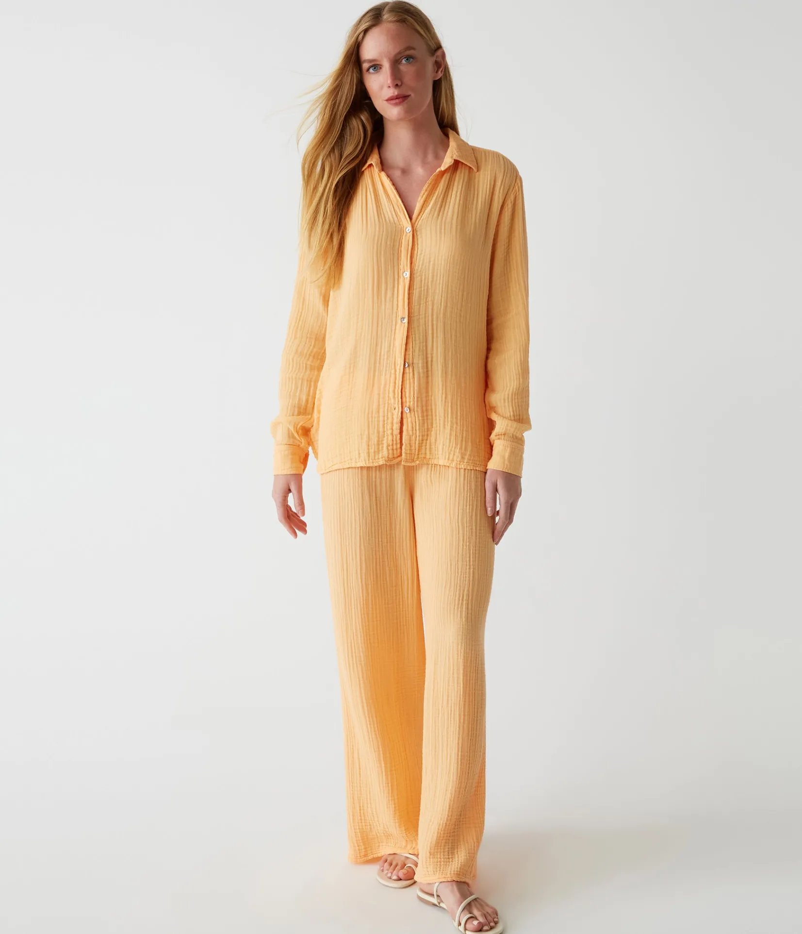 leo_gauze_button_down_shirt_25.webp Michael Stars Leo Gauze Button Down Shirt- Tops, Blouses & Shirts