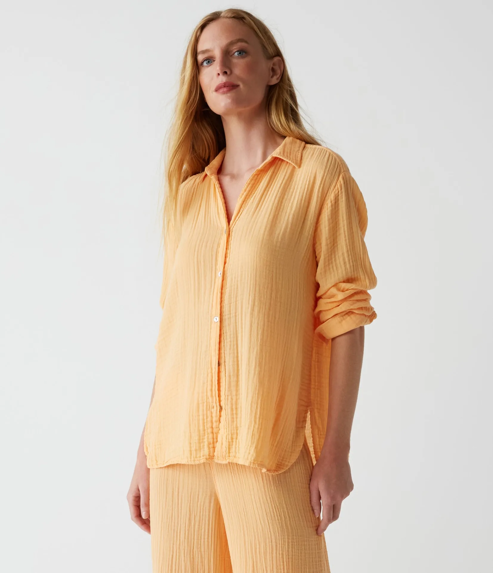 leo_gauze_button_down_shirt_26.webp Michael Stars Leo Gauze Button Down Shirt- Tops, Blouses & Shirts