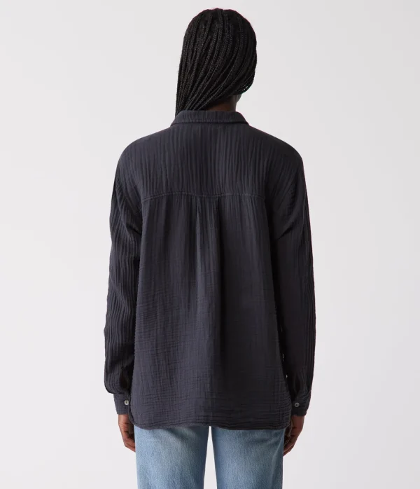 Michael Stars Leo Gauze Button Down Shirt- Tops, Blouses & Shirts