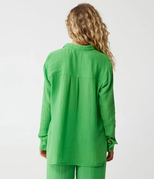 Michael Stars Leo Gauze Button Down Shirt- Tops, Blouses & Shirts