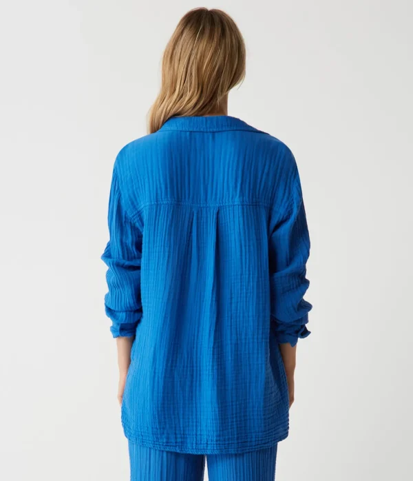 Michael Stars Leo Gauze Button Down Shirt- Tops, Blouses & Shirts