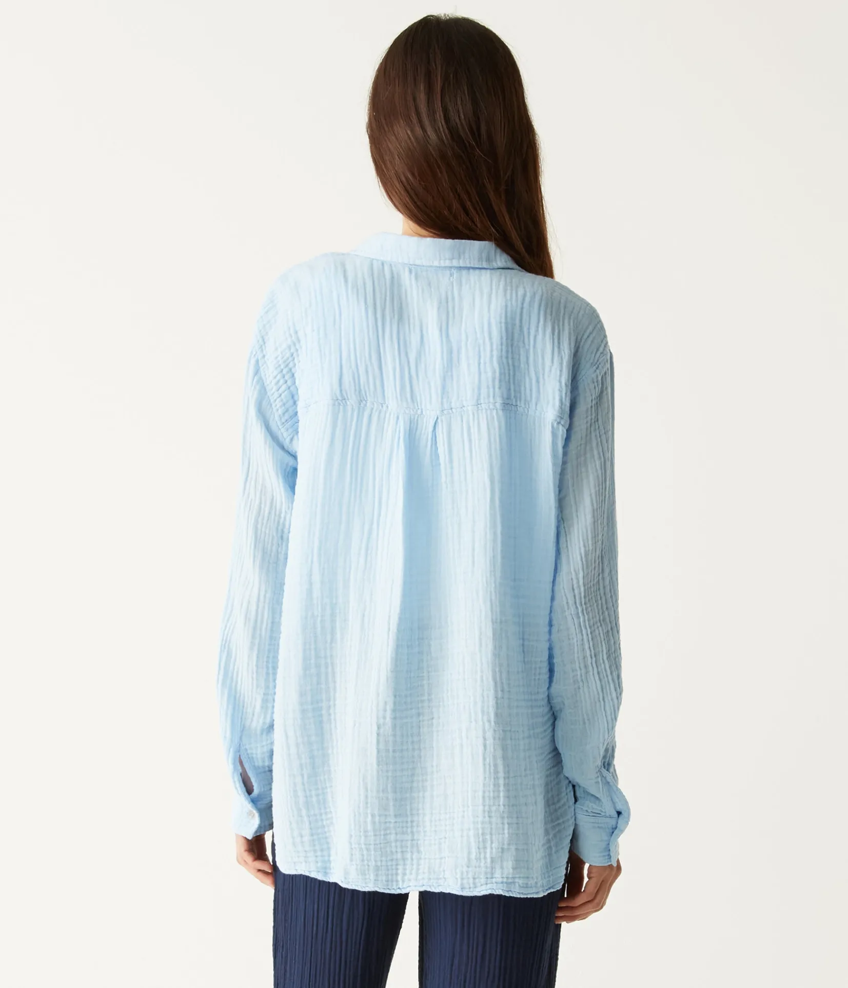 leo_gauze_button_down_shirt_87.webp Michael Stars Leo Gauze Button Down Shirt- Tops, Blouses & Shirts