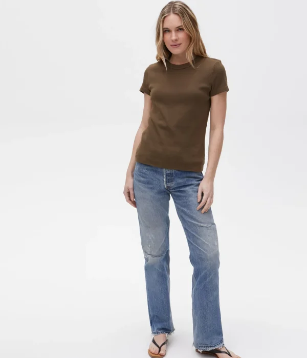 Michael Stars Lexy Tee- T-Shirts | 1x1 Cotton T-Shirts