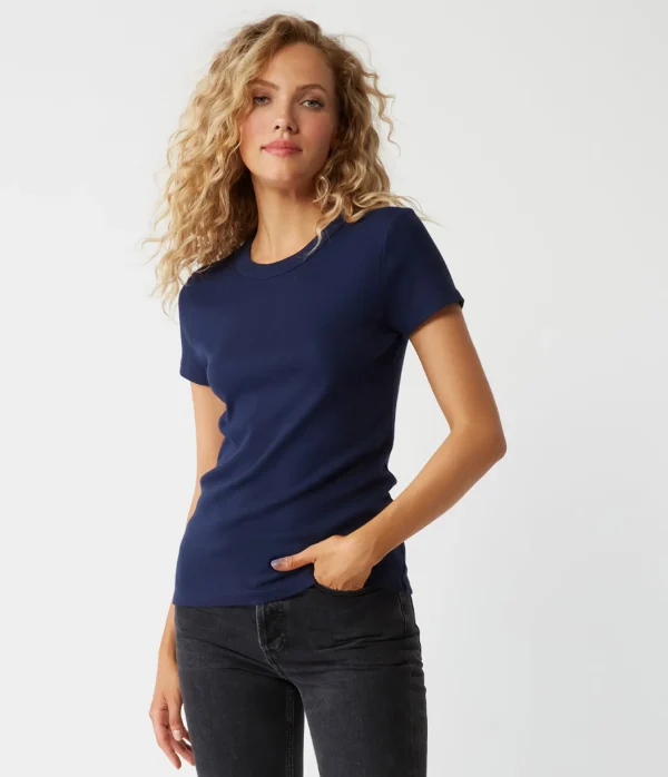 Michael Stars Lexy Tee- T-Shirts | 1x1 Cotton T-Shirts