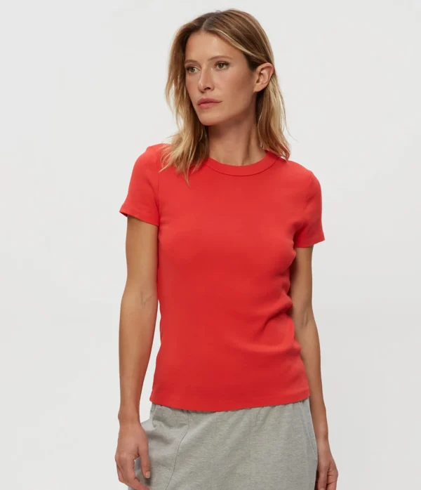 Michael Stars Lexy Tee- T-Shirts | 1x1 Cotton T-Shirts