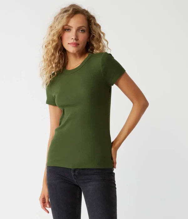 Michael Stars Lexy Tee- T-Shirts | 1x1 Cotton T-Shirts