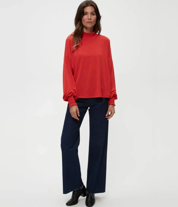 Michael Stars Lila Mock Neck Top- T-Shirts