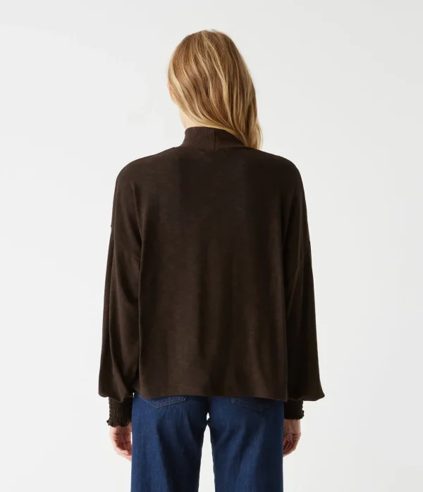 Michael Stars Lila Mock Neck Top- T-Shirts