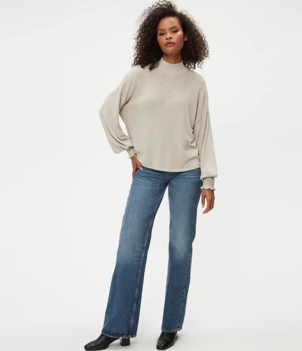 Michael Stars Lila Mock Neck Top- T-Shirts