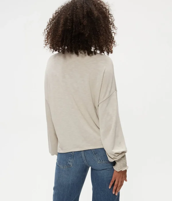 Michael Stars Lila Mock Neck Top- T-Shirts