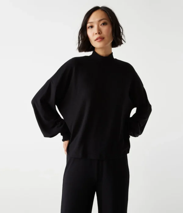 Michael Stars Lila Mock Neck Top- T-Shirts