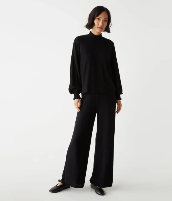 Michael Stars Lila Mock Neck Top- T-Shirts