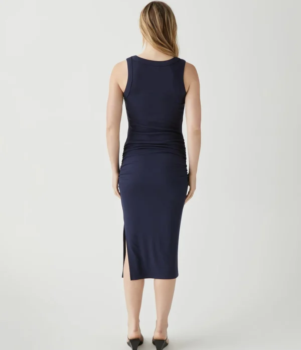 Michael Stars Lori Ribbed V-Neck Dress- Dresses | Midi Dresses