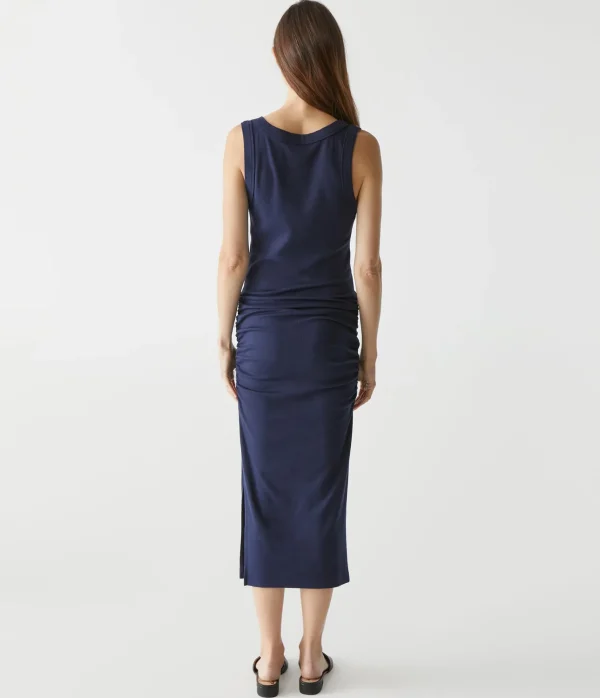 Michael Stars Lori Ribbed V-Neck Dress- Dresses | Midi Dresses