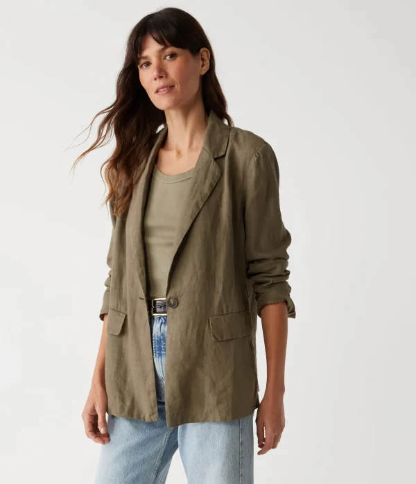 Michael Stars Lottie Linen Blazer- Blazers, Jackets & Outerwear