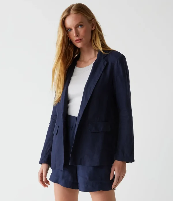 Michael Stars Lottie Linen Blazer- Blazers, Jackets & Outerwear