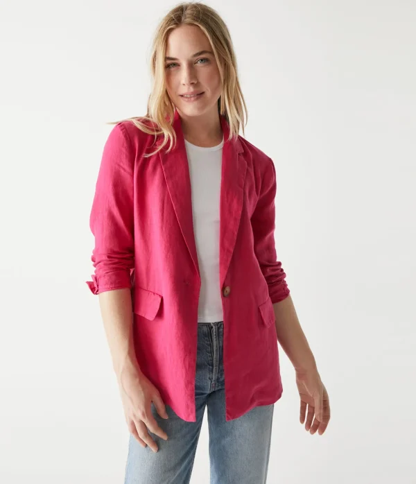 Michael Stars Lottie Linen Blazer- Blazers, Jackets & Outerwear