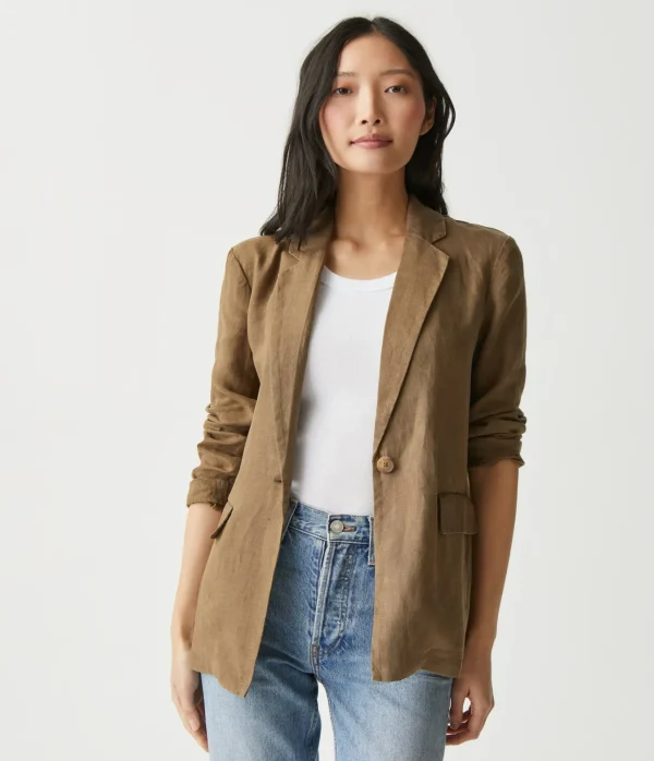 Michael Stars Lottie Linen Blazer- Blazers, Jackets & Outerwear