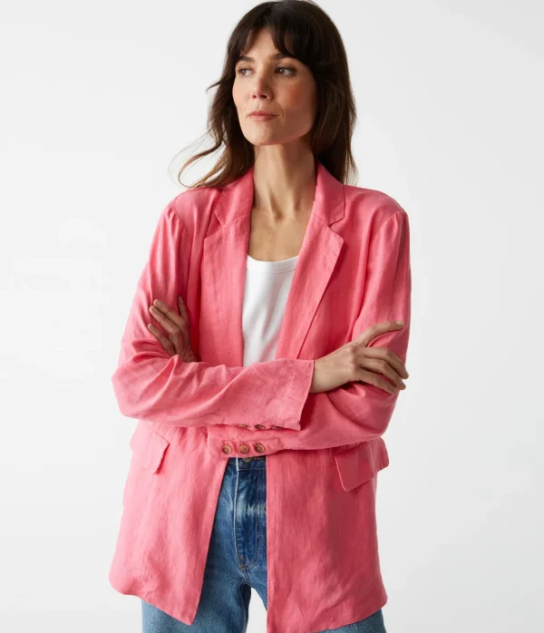Michael Stars Lottie Linen Blazer- Blazers, Jackets & Outerwear