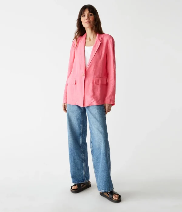 Michael Stars Lottie Linen Blazer- Blazers, Jackets & Outerwear