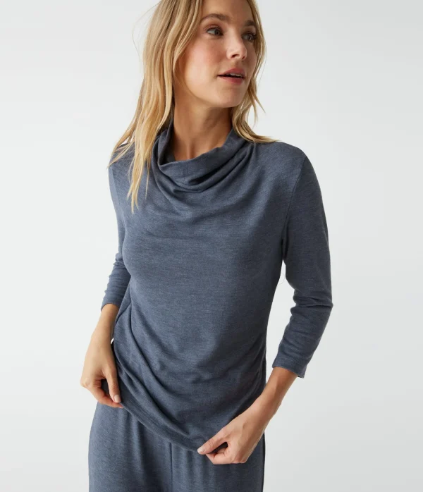 Michael Stars Lynn Cowl Neck Top- Tops, Blouses & Shirts | T-Shirts