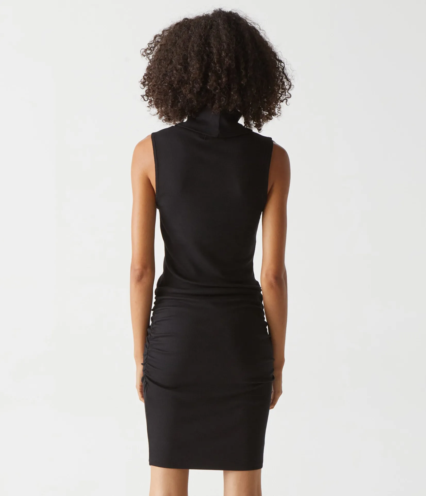 macy_mock_neck_ribbed_dress_3.webp Michael Stars Macy Mock Neck Ribbed Dress- Dresses | Knee Length Dresses