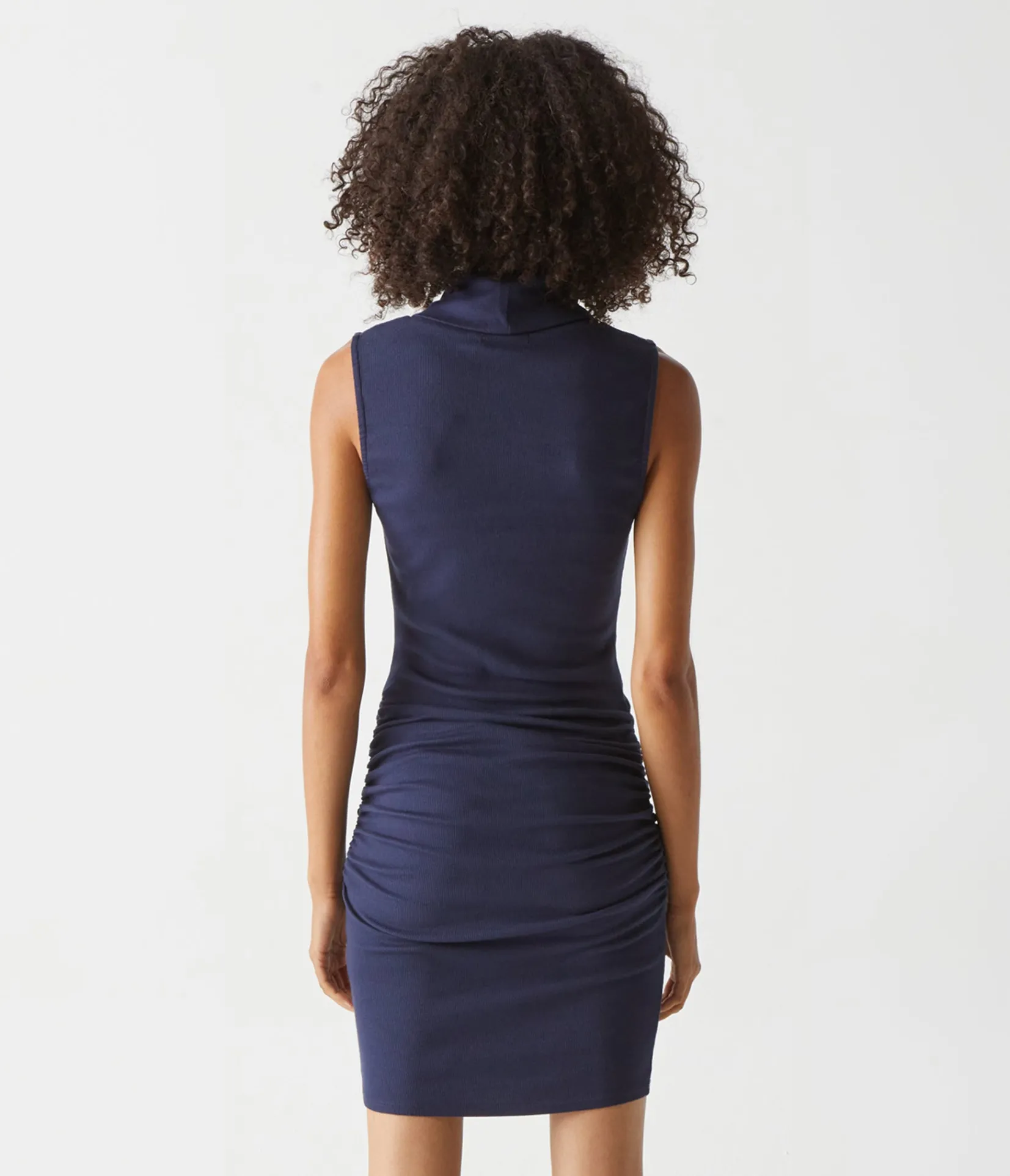 macy_mock_neck_ribbed_dress_7.webp Michael Stars Macy Mock Neck Ribbed Dress- Dresses | Knee Length Dresses