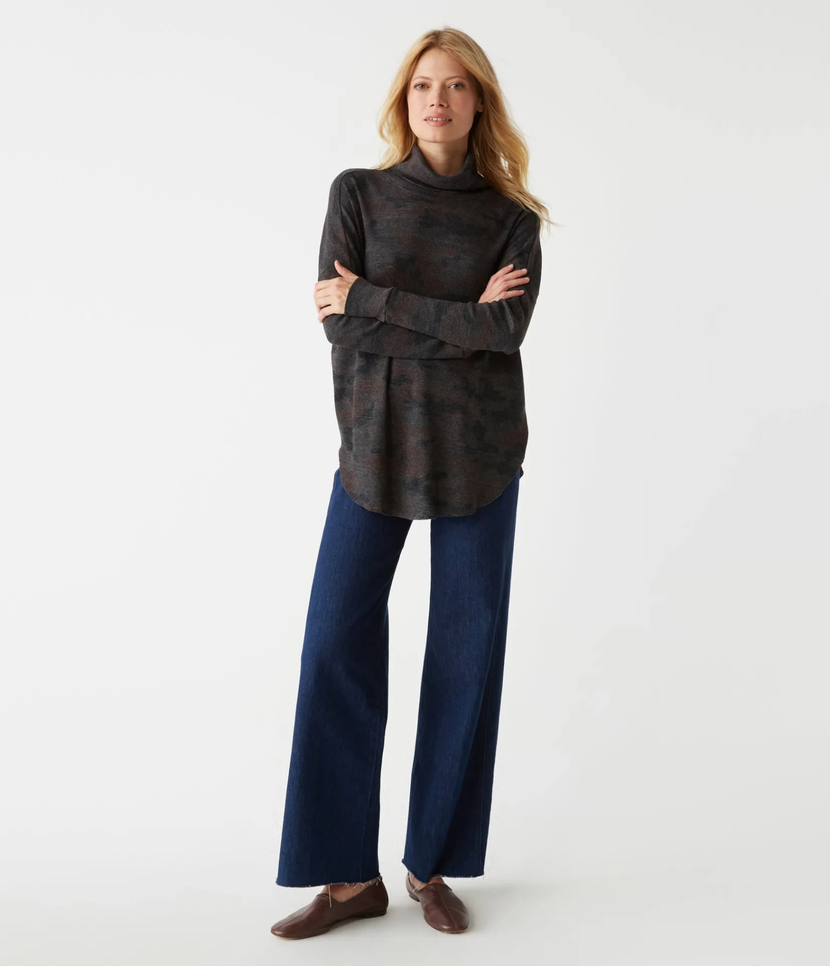 marcy_camo_tunic_1.webp Michael Stars Marcy Camo Tunic- T-Shirts | Loungewear