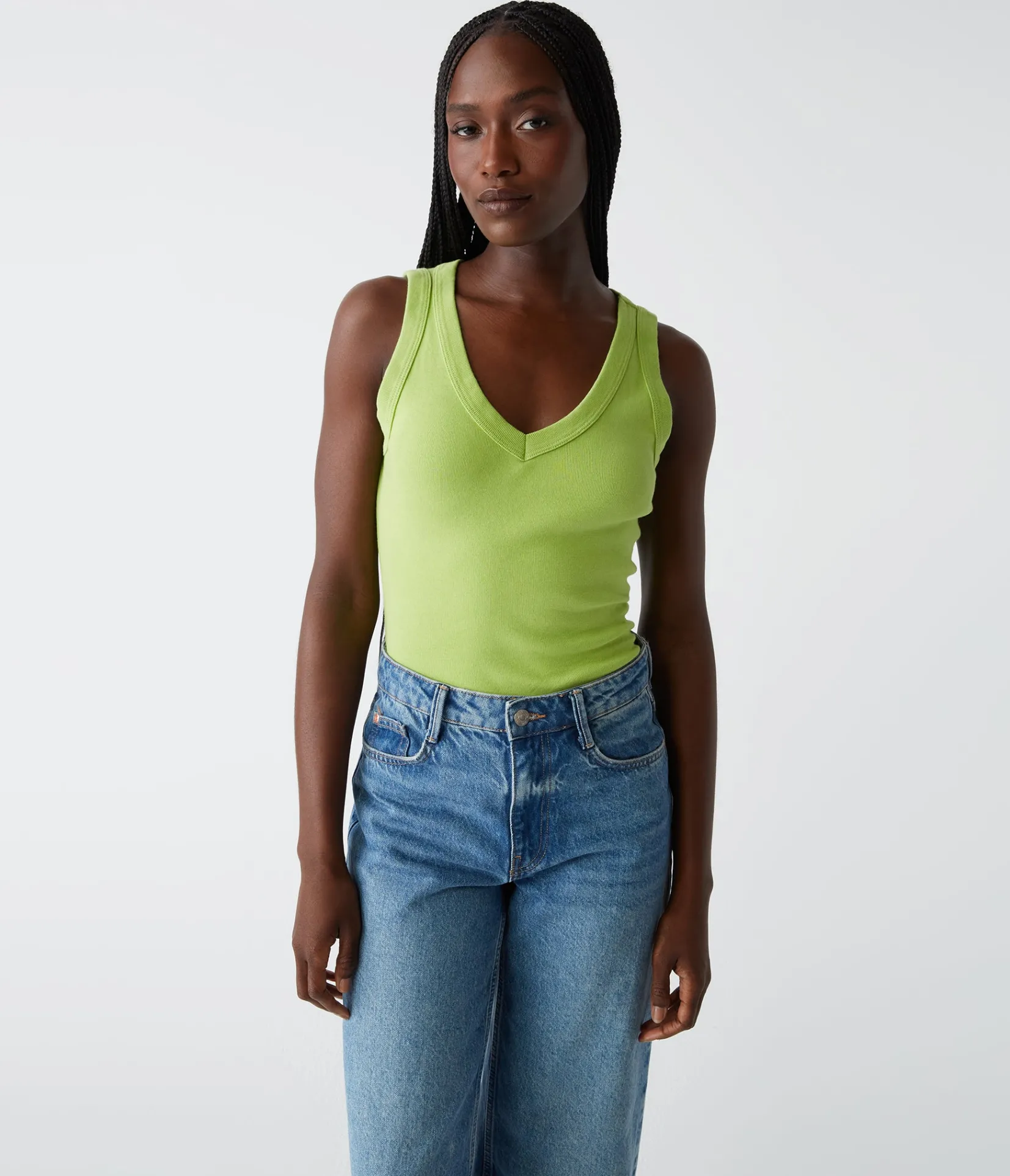 maya_vneck_tank_12.webp Michael Stars Maya V-Neck Tank- Tank Tops | 1x1 Cotton T-Shirts