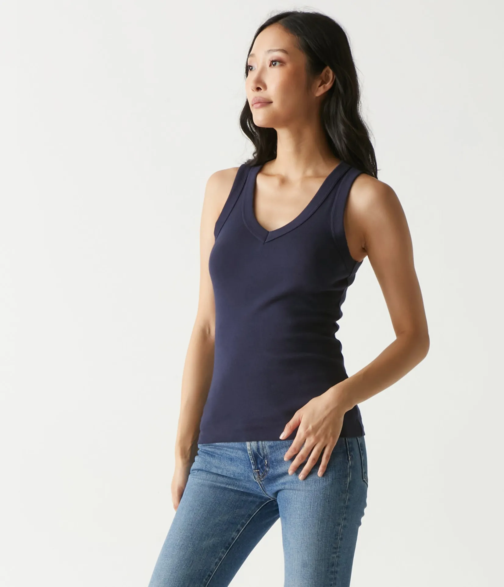 maya_vneck_tank_22.webp Michael Stars Maya V-Neck Tank- Tank Tops | 1x1 Cotton T-Shirts