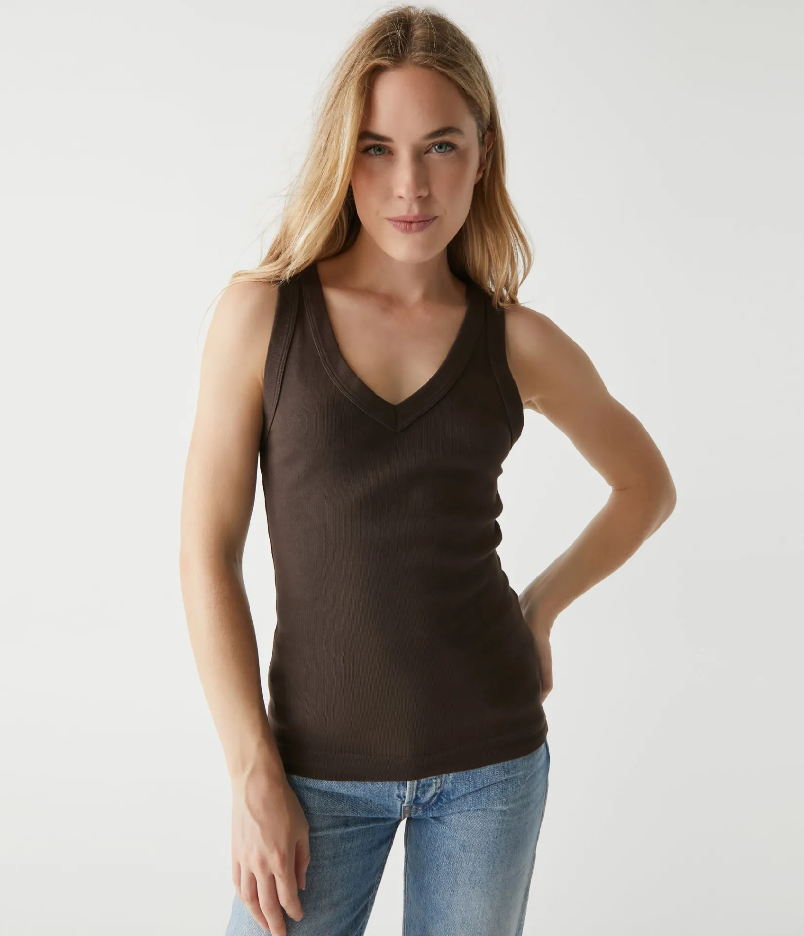 maya_vneck_tank_29.webp Michael Stars Maya V-Neck Tank- Tank Tops | 1x1 Cotton T-Shirts