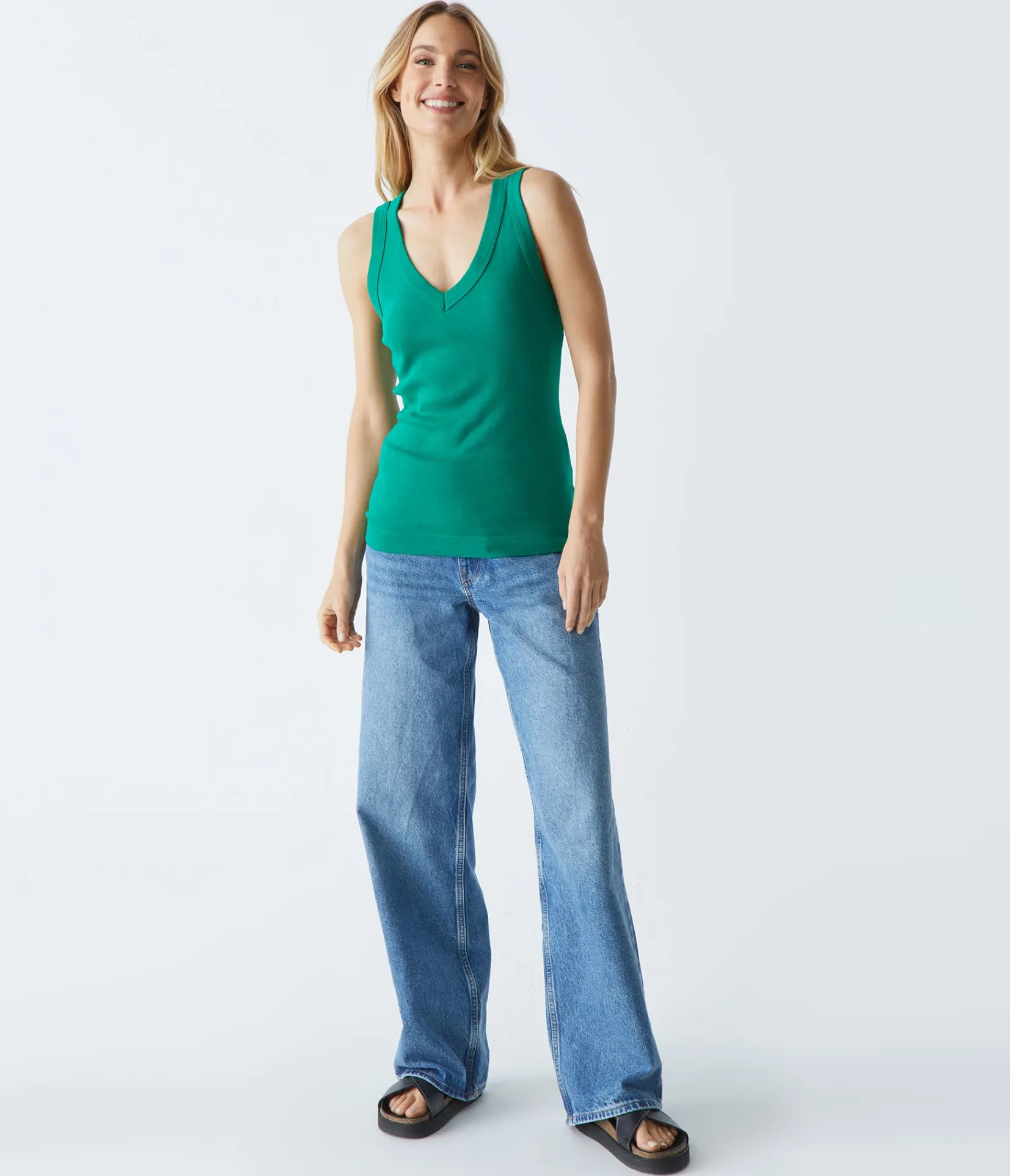 maya_vneck_tank_33.webp Michael Stars Maya V-Neck Tank- Tank Tops | 1x1 Cotton T-Shirts