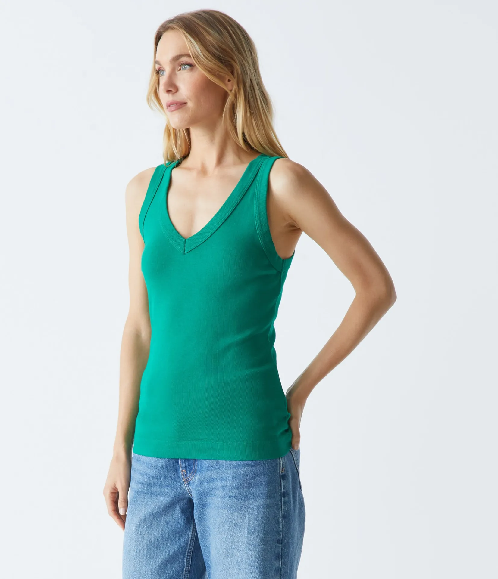 maya_vneck_tank_34.webp Michael Stars Maya V-Neck Tank- Tank Tops | 1x1 Cotton T-Shirts