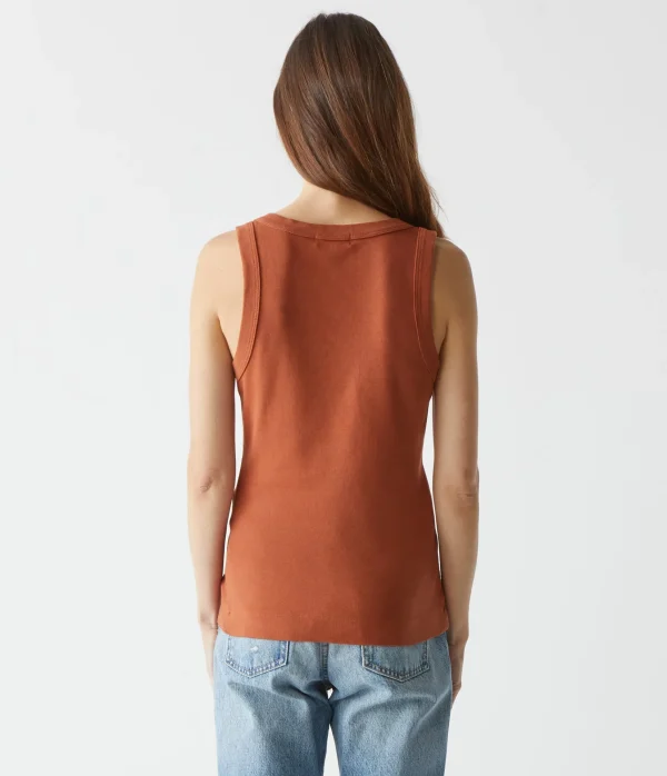 Michael Stars Maya V-Neck Tank- Tank Tops | 1x1 Cotton T-Shirts