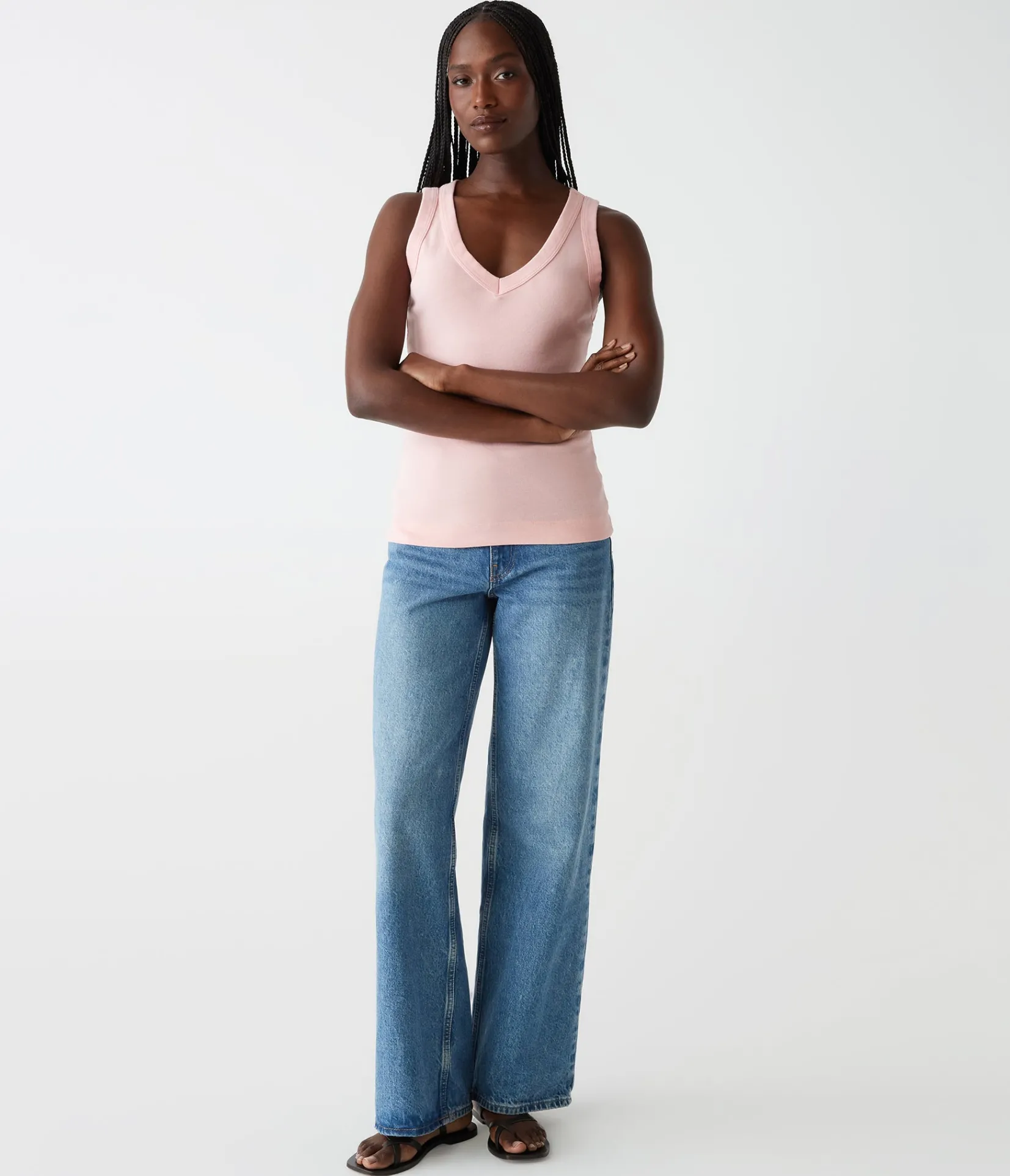 maya_vneck_tank_45.webp Michael Stars Maya V-Neck Tank- Tank Tops | 1x1 Cotton T-Shirts