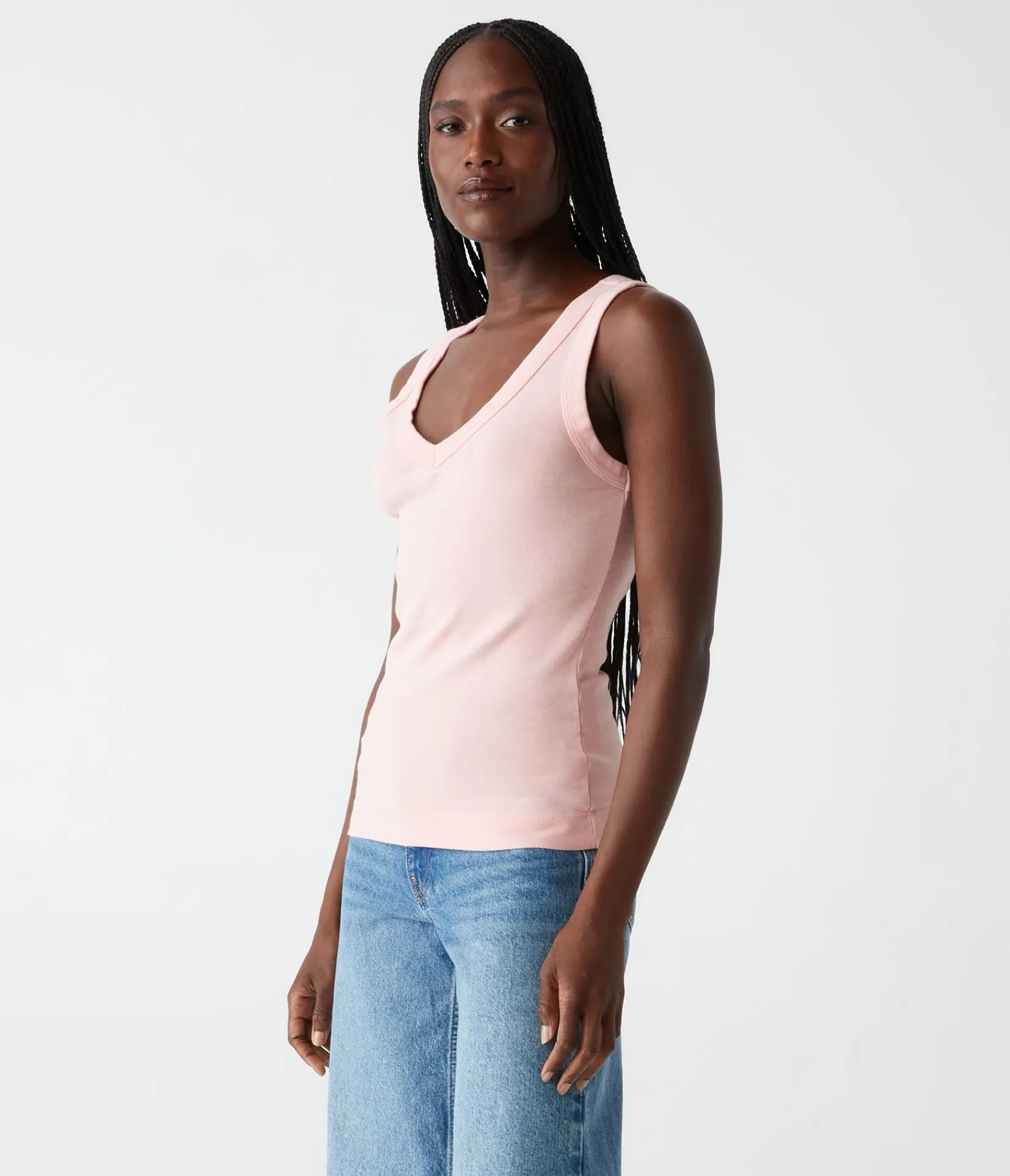 maya_vneck_tank_46.webp Michael Stars Maya V-Neck Tank- Tank Tops | 1x1 Cotton T-Shirts