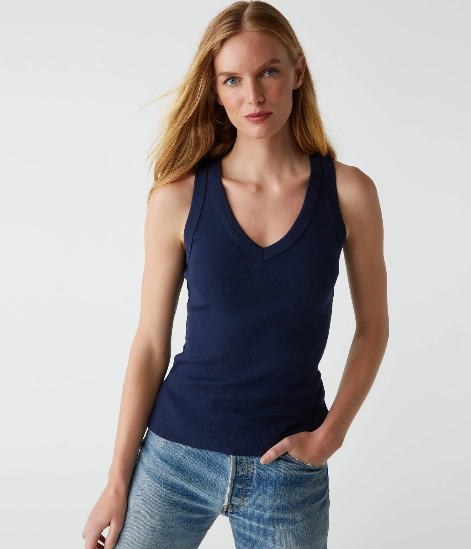 maya_vneck_tank_48.webp Michael Stars Maya V-Neck Tank- Tank Tops | 1x1 Cotton T-Shirts