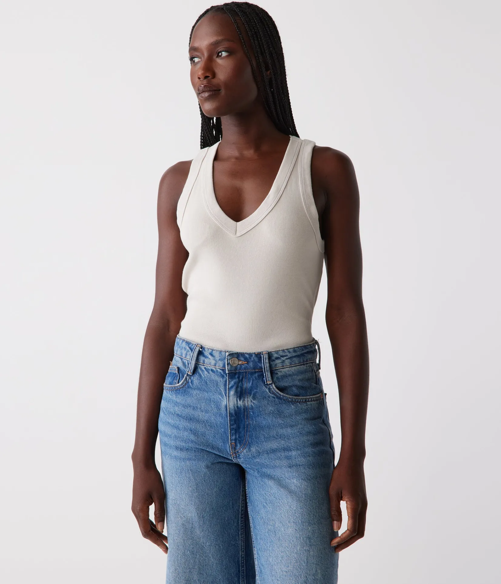 maya_vneck_tank_64.webp Michael Stars Maya V-Neck Tank- Tank Tops | 1x1 Cotton T-Shirts